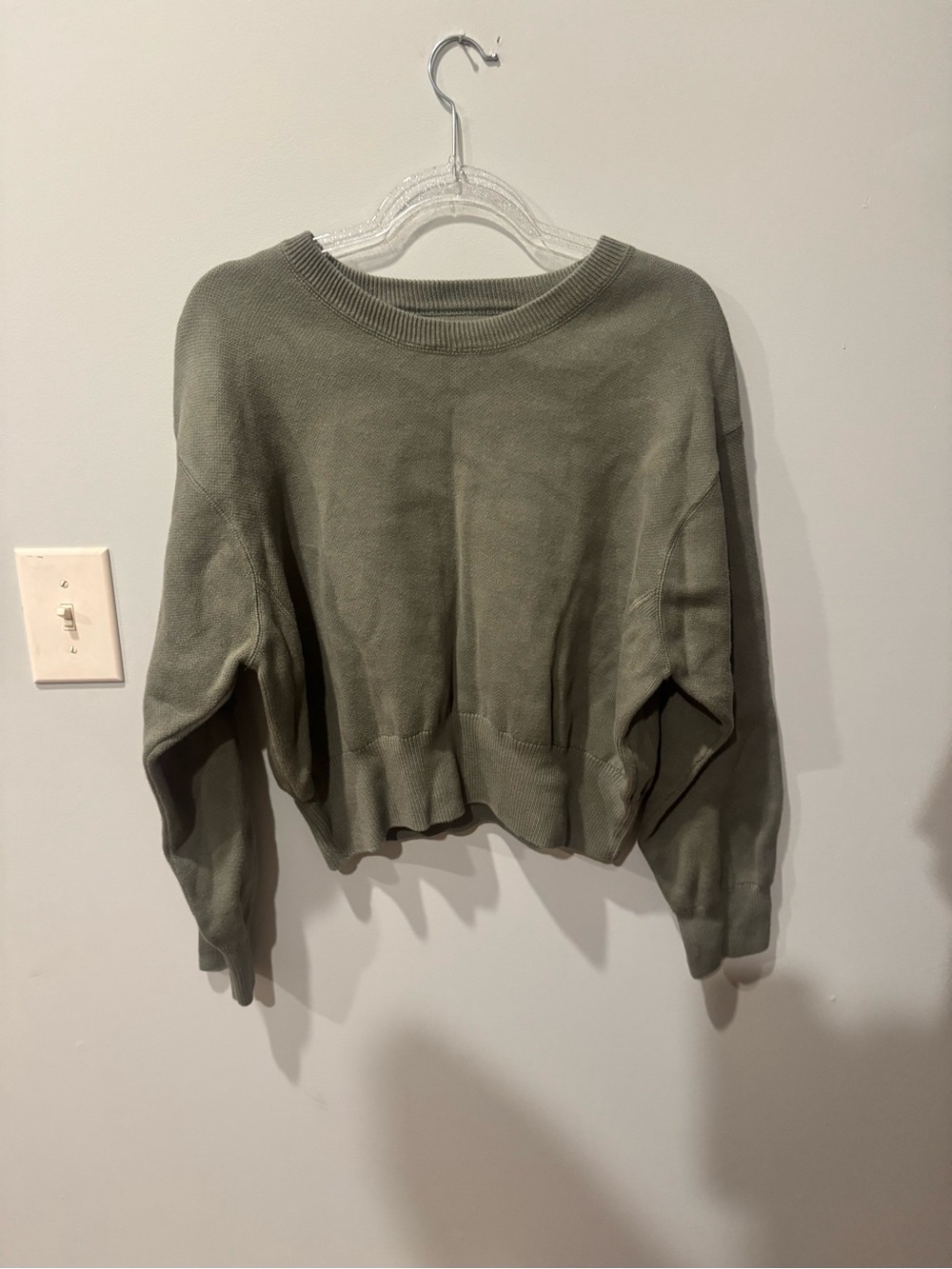 aerie Sage Green Crewneck Sweater